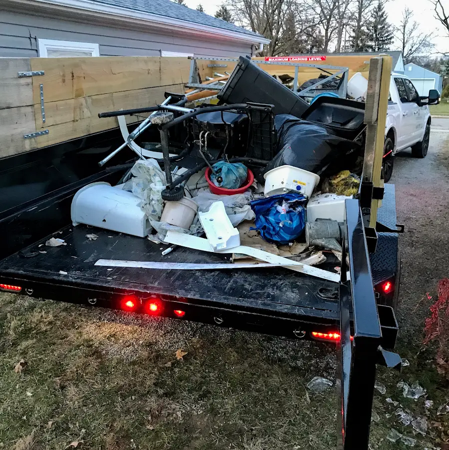 Roll-off dumpster delivered to a residential driveway in Cuyahoga Falls