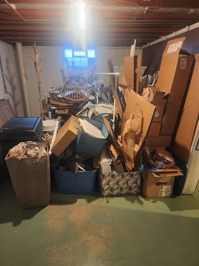 Roll-off dumpster container at job site for 2 Yard Dumpster Rental in Cuyahoga Falls